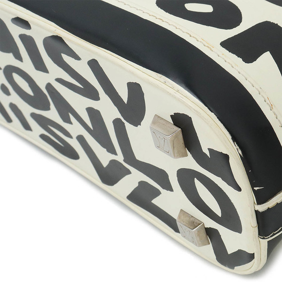 LOUIS VUITTON Graffiti Alma MM handbag noir black ivory white - Picture 3 of 8